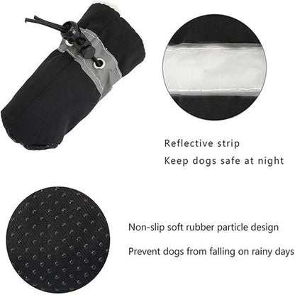 4 Pcs Dog Boots, Waterproof & Warm. Paw Protectors for Small/Medium Dogs, Easy to Put On