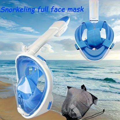 XIAOTREE Full-face snorkeling mask with removable camera mount (camera not included), anti-fog and leak-proof view