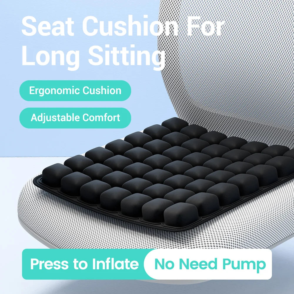 1pc 3D Ergonomic Chair Cushion For Long Sitting, Office Chair Car Seat Cushion, Adjustable Inflatable Cushion