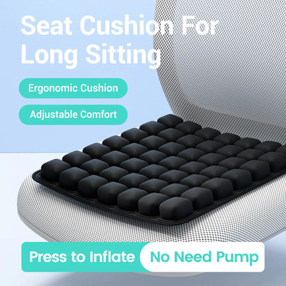 1pc 3D Ergonomic Chair Cushion For Long Sitting, Office Chair Car Seat Cushion, Adjustable Inflatable Cushion