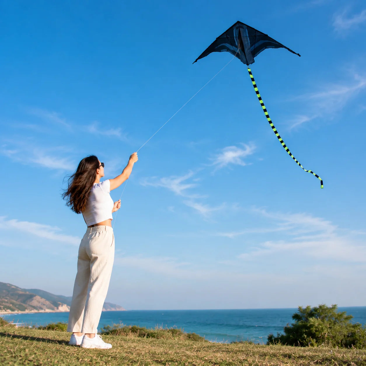 Yongjian 2m Aircraft Kite Delta Kite Suitable for Outdoor Camping with Large Adult Kites Beach Camping Activities