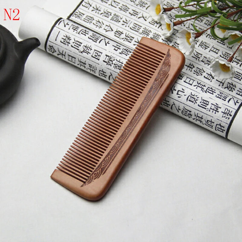 Natural Peach Wood Comb Close Teeth Anti-Static Head Massage Hair HealthTools