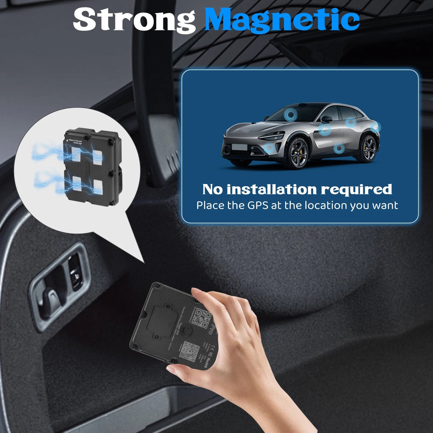 4G LTE GPS Tracker for Vehicle, US Seller, Magnetic Hidden Car Locator, Real-Time Tracking, 60 Days Continuous Battery, 10s Updates, SOS Alarm, Geo-Fence Alerts, Service Plan Required
