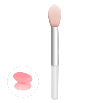 1PC Silicone Lip Balms Lip Mask Brush with Sucker Dust Cover Lipstick Cosmetic Makeup Brushes Lipstick Brush Storage Box