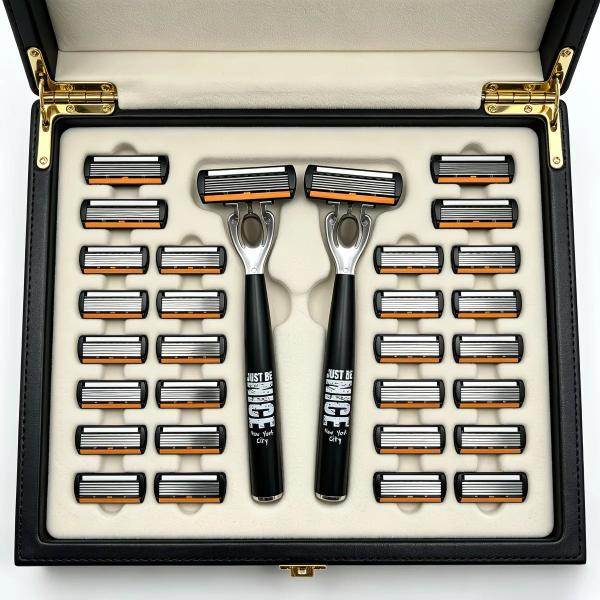 Men's Manual Safety Razor Set, featuring 6-layer stainless steel blades and an aloe vera lubricating strip | perfect as a gift.