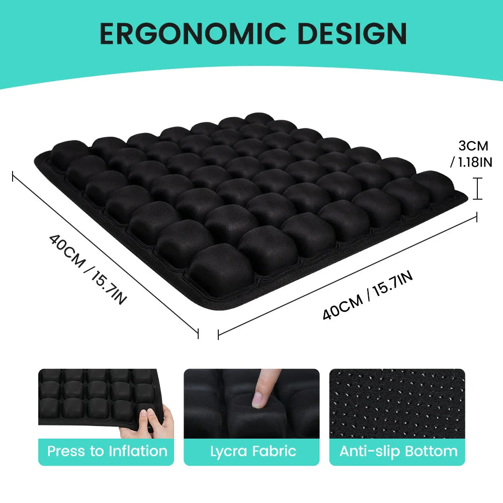 1pc 3D Ergonomic Chair Cushion For Long Sitting, Office Chair Car Seat Cushion, Adjustable Inflatable Cushion