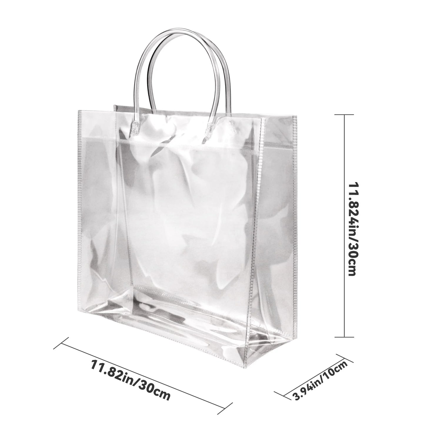 20-Pack Clear Plastic Gift Bags with Handles - Reusable PVC Party Favor Bags for Birthday, Wedding, Christmas, Mother's Day