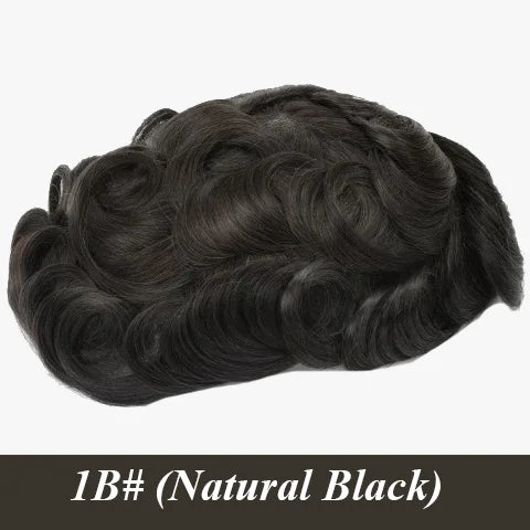 Male Hair Prosthesis 0.12-0.14mm Injection Skin Toupee Man Wigs For Men Wig Men's capillary prothesis 100% Human Hair Men's Wigs