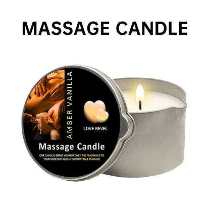 Massage Oil Candle Jasmine 2oz Aromatherapy Candles with Soy Wax Moisturizing - Christmas Home Decoration Candle Holders Gift