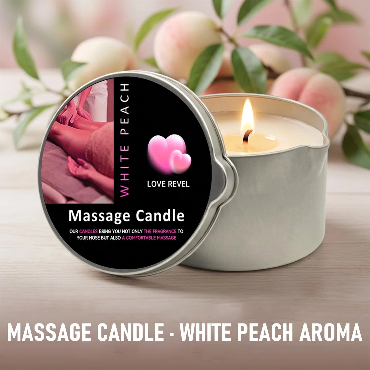 Massage Oil Candle Jasmine 2oz Aromatherapy Candles with Soy Wax Moisturizing - Christmas Home Decoration Candle Holders Gift