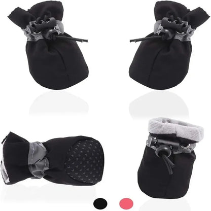 4 Pcs Dog Boots, Waterproof & Warm. Paw Protectors for Small/Medium Dogs, Easy to Put On