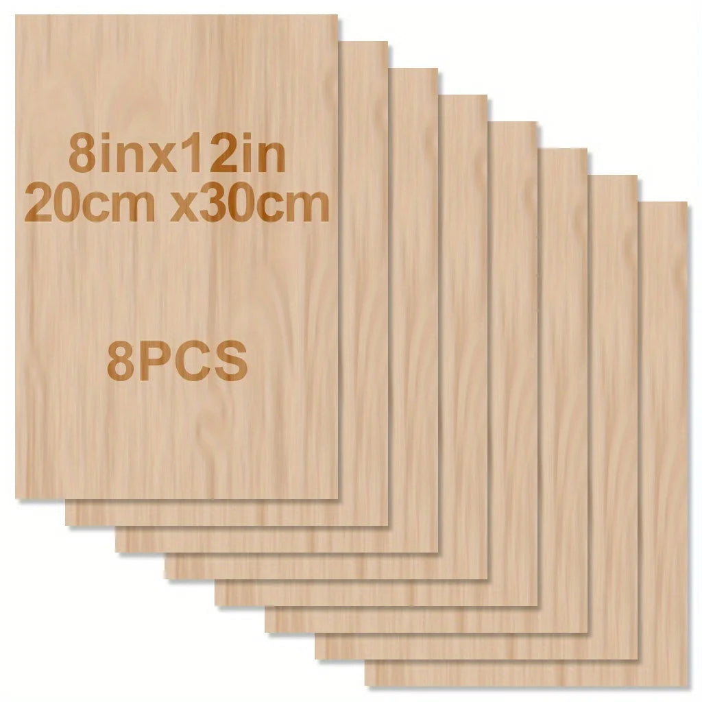 4/8/12/24/48 pieces of wood for crafts - 20*30 cm - 2 mm thick plywood with smooth surface - laser cut square panels