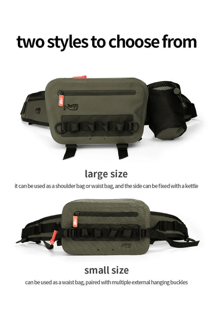 LINNHUE Fishing Tackle Waterproof Bag Outdoor Waist Fanny Pack Capacity Crossbody Bag Fishing Lures Line Box Storage Accessories