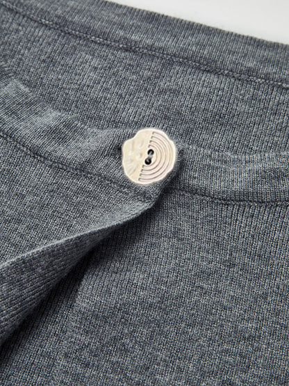 Crew Neck Button Knit Cardigan