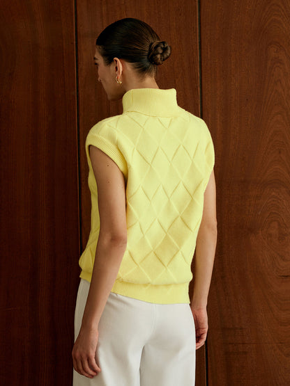 Turtleneck Diamond Sweater Vest