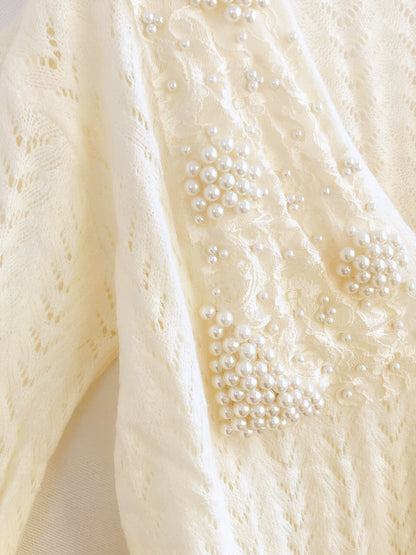 Romance Pearl Beaded Cardigan