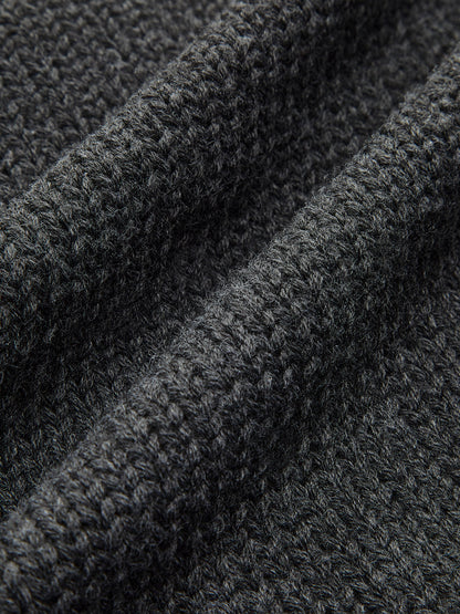 Double-Zip Pockets Lapel Cardigan