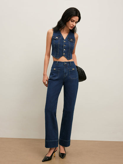 Classic Denim Button-Up Vest