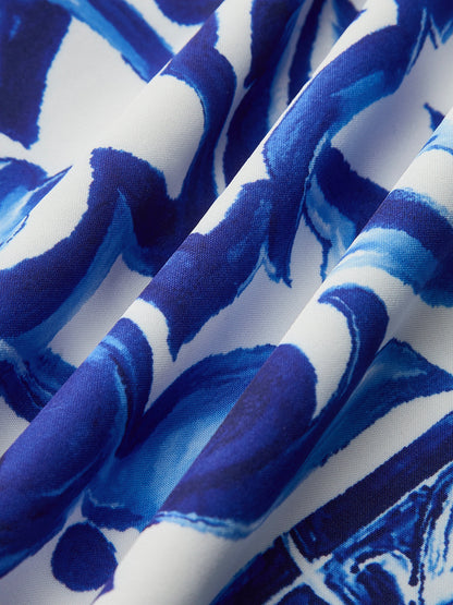 Boho Print Satin Skirt