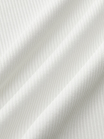 Ribbed Knit Top With Metal Detail