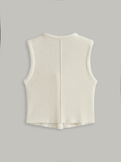 Button Front Sweater Vest