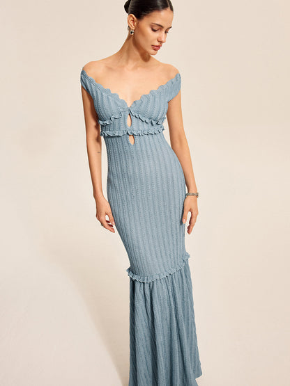 Off-Shoulder Ruffle Detail Dress
