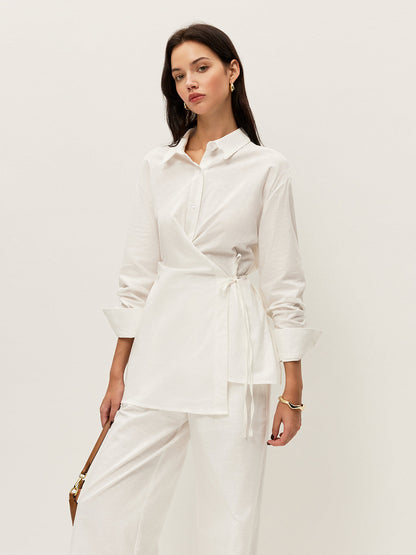 Cotton & Linen Wrap Shirt