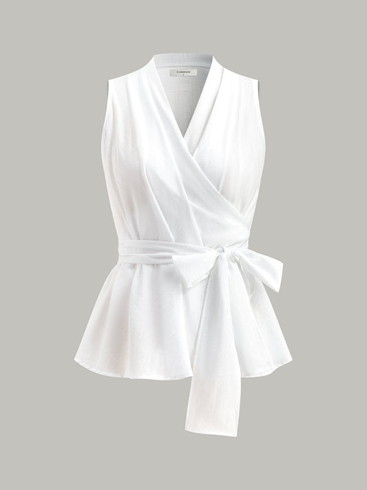 Wrap Tie Peplum Top