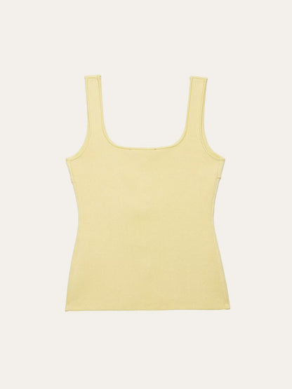 Curved Hem Ribbed Knit Vest