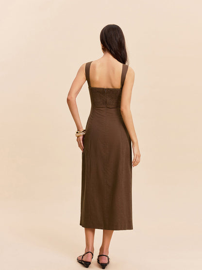 Cotton & Linen Slit Dress