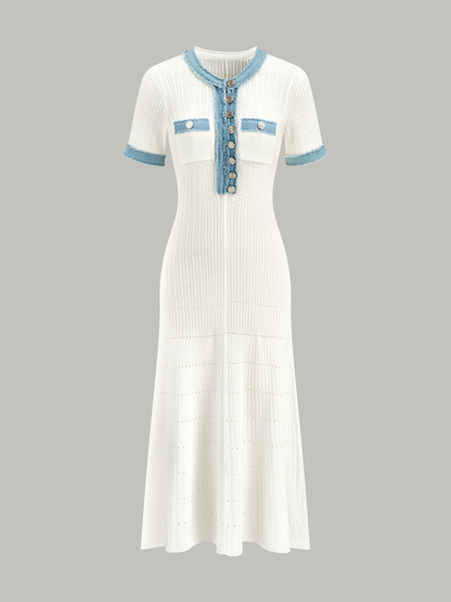 Trimmed Knit Midi Dress
