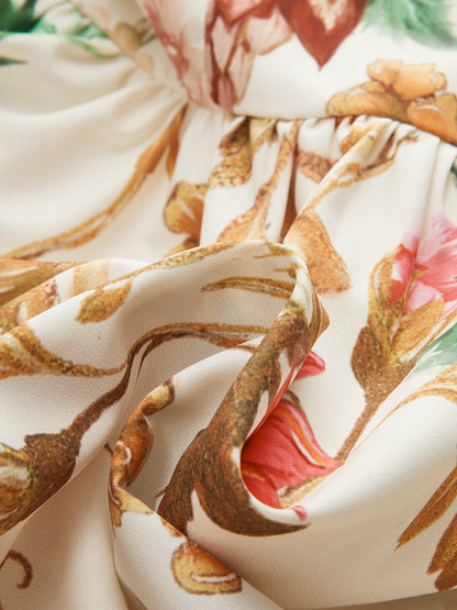 Floral Print Sleeveless Mini Dress