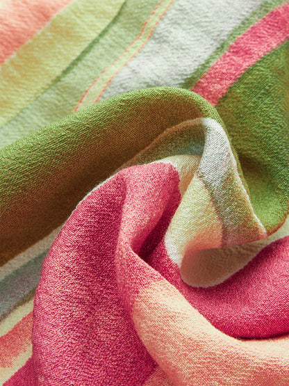 Colorful Striped Strapless Cotton Maxi Dress