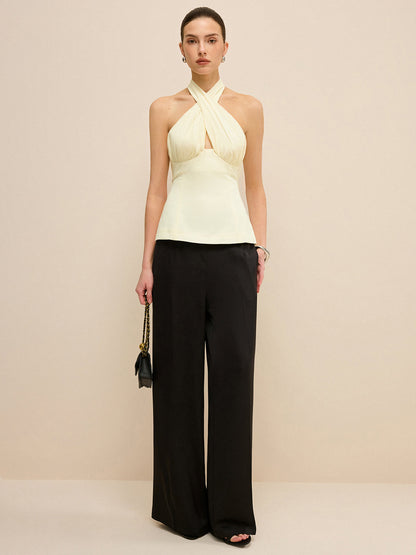 Cross-Over Halter Backless Tank Top