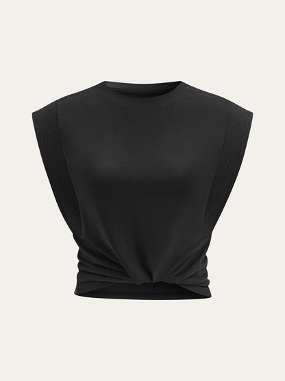 Cotton Crew Neck Sleeveless Top