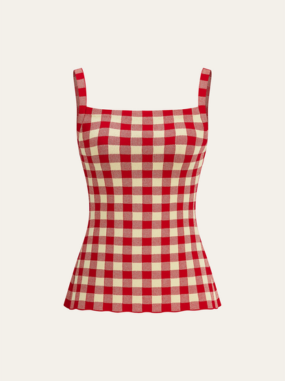 Gingham Print Pants Set