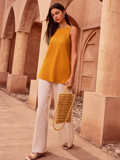 Textured Tie-Back Tank Top