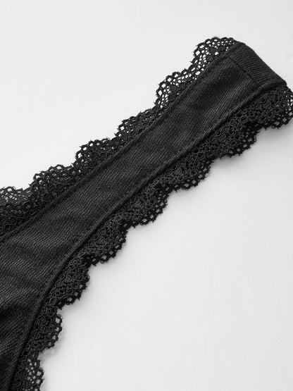 Semi-Sheer Lace-Trimmed Ruched Corset Top