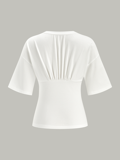Cinched Waist Half Sleeve Top
