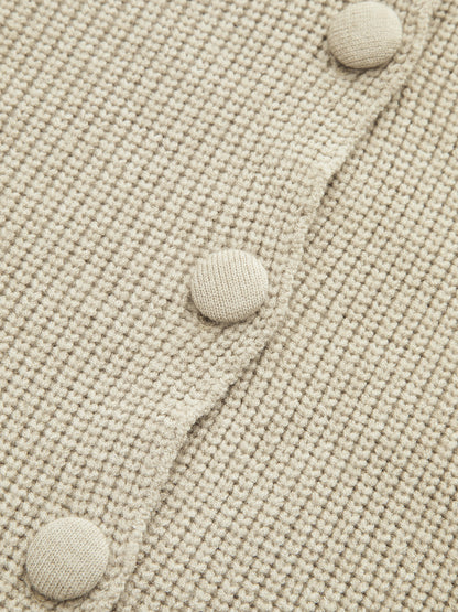 Wool-Blend Peplum Hem Cardigan