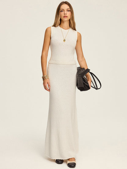 Textured Knit Maxi Skirt
