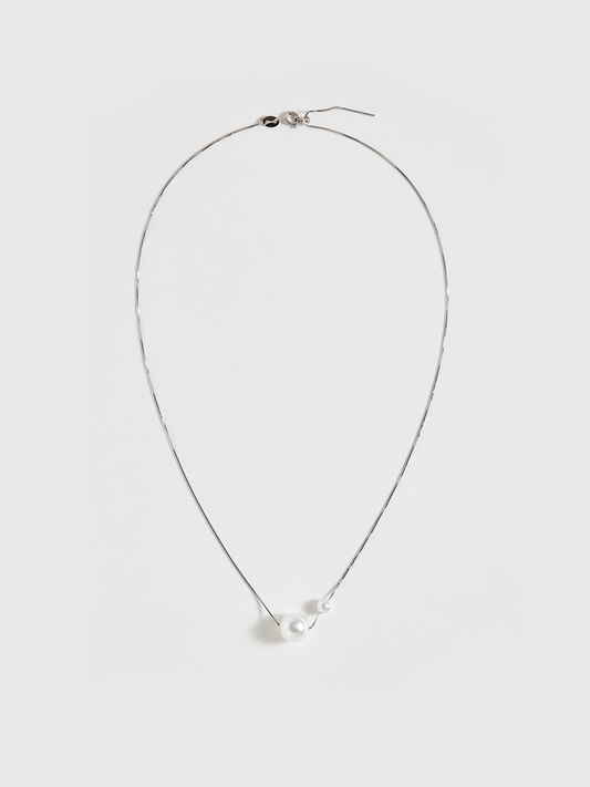 Dual Pearl Pendant Necklace