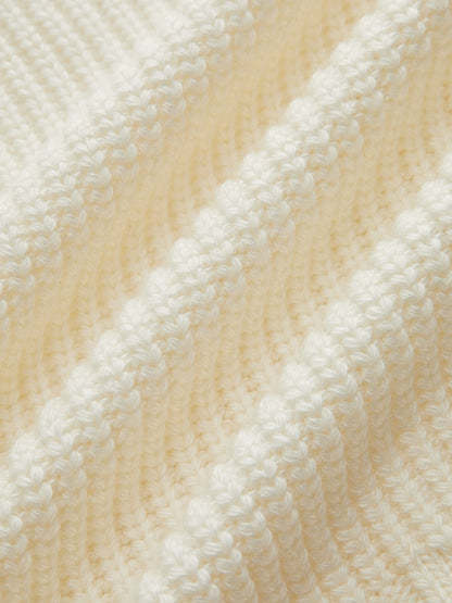 V-Neck Button Wool Blend Cable Knit Cardigan