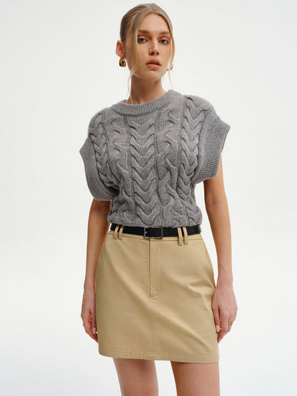 Pocket Belted Mini Skirt