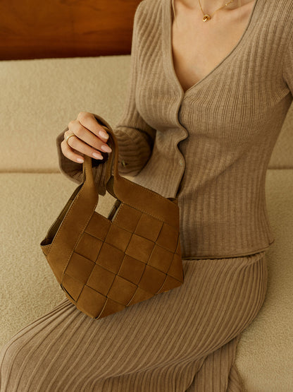 Woven PU Tote Bag