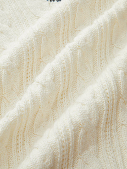 Cable-Knit Stripped Sweater