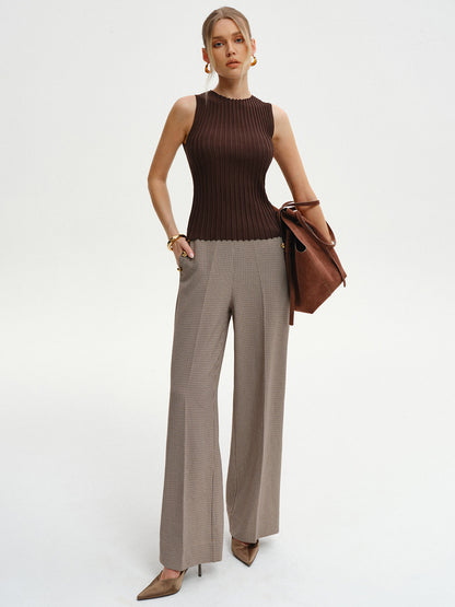 Textured Sleeveless Sweater Vest