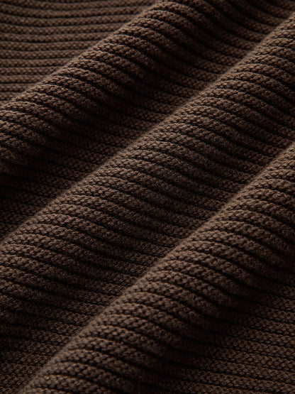 Metal Button V-neck Textured Cardigan
