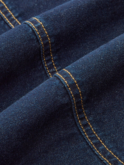 Denim High-Waist Flared Skirt