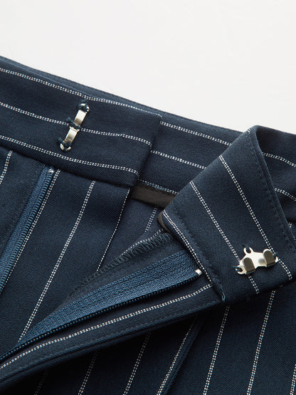Hook-Eye Striped Top and Skirt Set